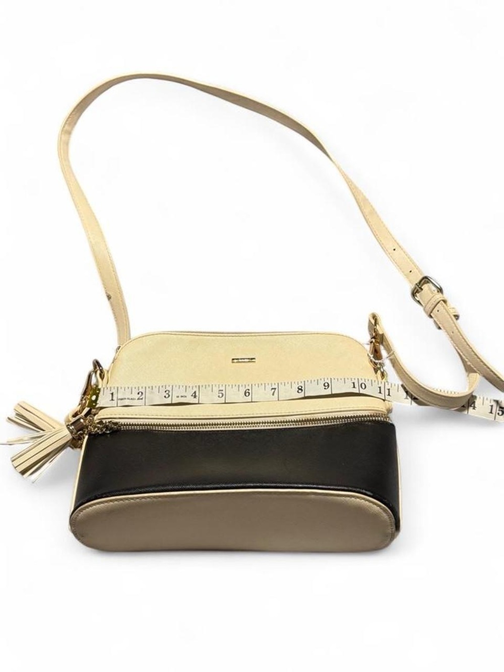 Lovevook ChicTwo-Tone Crossbody Bag in Beige and Black